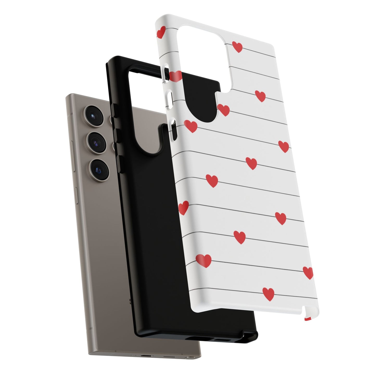 Red Heart Stripe iPhone Case | Tough Shockproof Love Aesthetic Cover