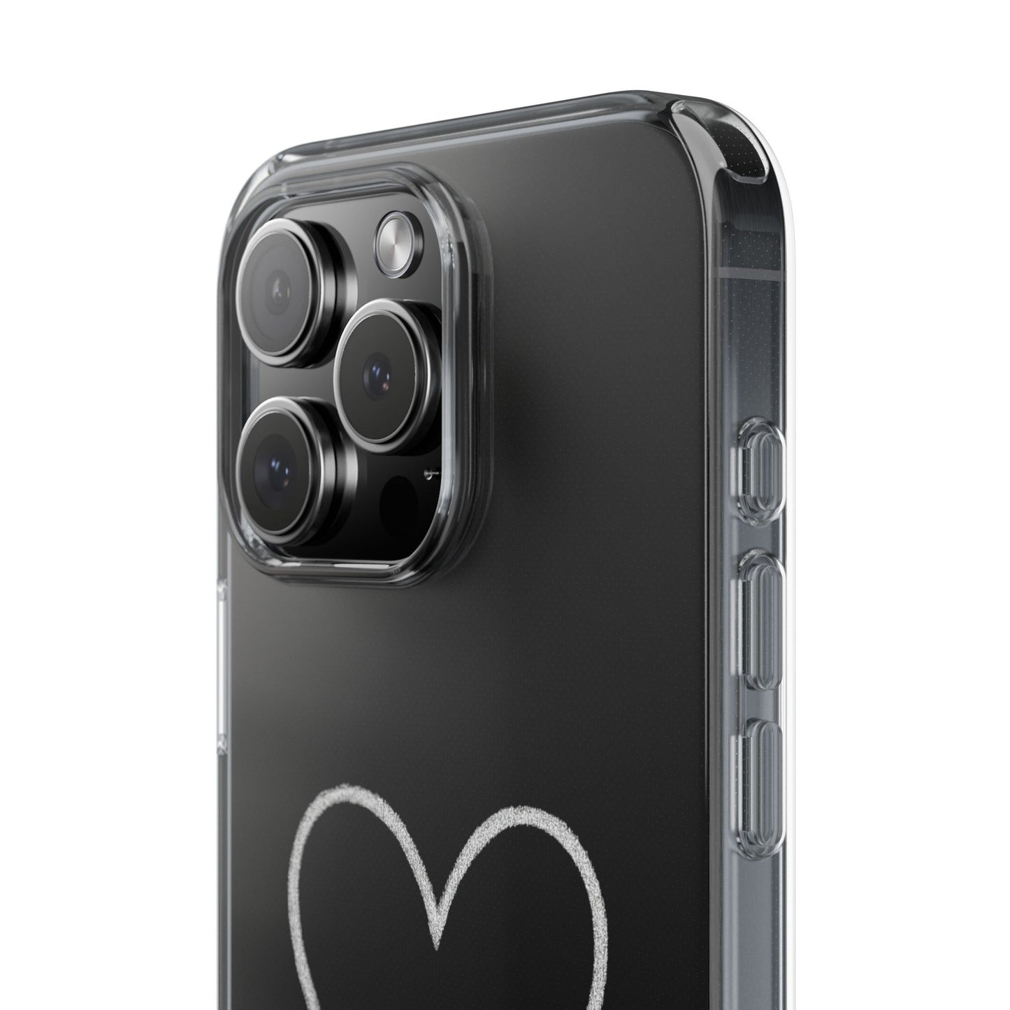 Minimal Hand-Drawn Heart Clear Phone Case | Aesthetic Clear Protective Case