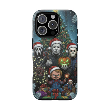 Christmas Horror Phone Case – Festive Slasher Collage Tough Case (iPhone, Samsung, Pixel)