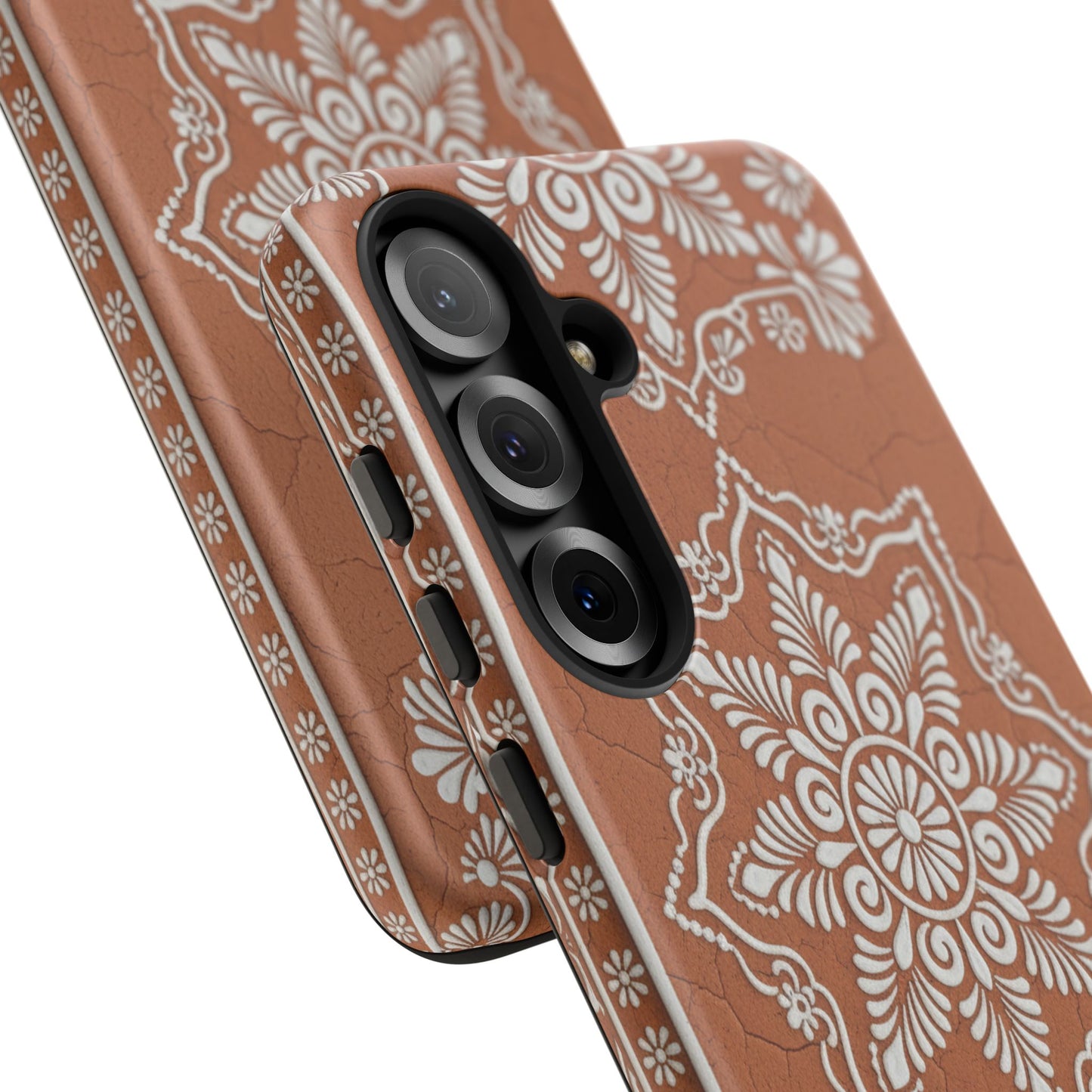 Talavera Terracotta Phone Case | Mexican Floral Pattern iPhone & Samsung Tough Case | Boho Clay Aesthetic Cover