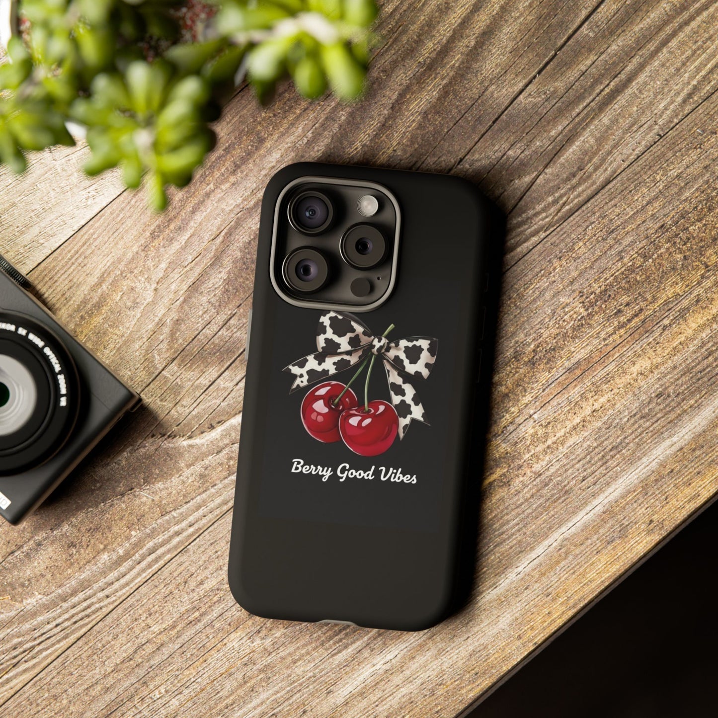 Cherry Cow Print Phone Case | Coquette Bow Aesthetic | Tough Protective Case