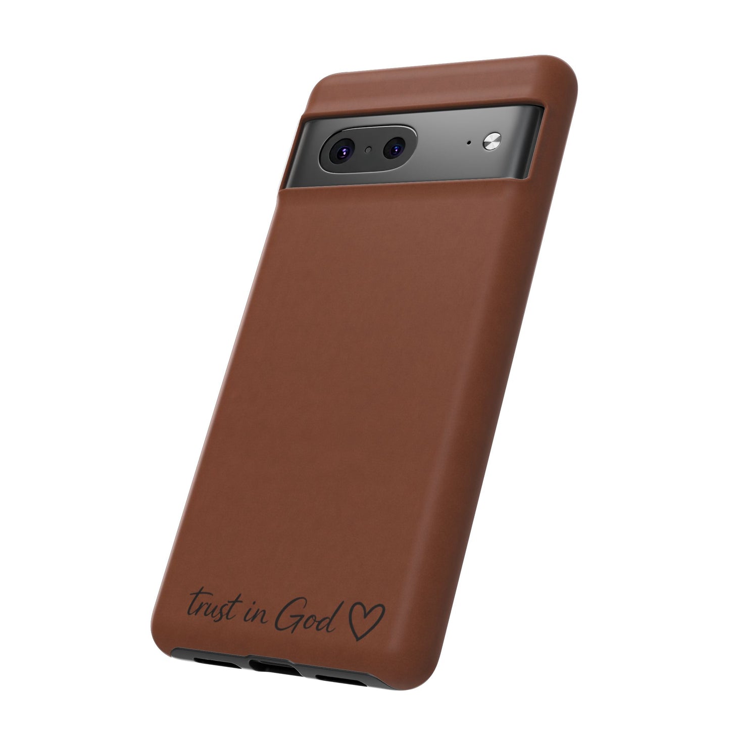 Trust in God Phone Case – Brown Christian Tough Cover