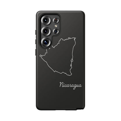 Nicaragua Outline Phone Case – Minimal Country Map Tough Case (iPhone, Samsung, Pixel)