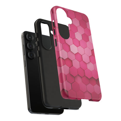 Hot Pink Hexagon Phone Case | Honeycomb Geometric Aesthetic | Cute Pink iPhone & Samsung Tough Protective Case