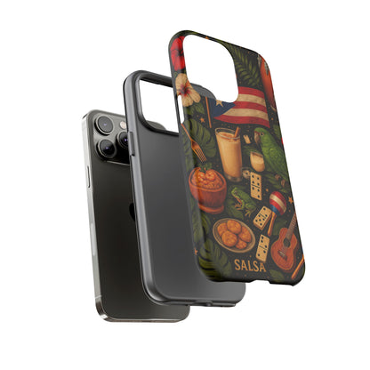Puerto Rican Culture Phone Case | Boricua Icons Caribbean Aesthetic Tough Protective Case