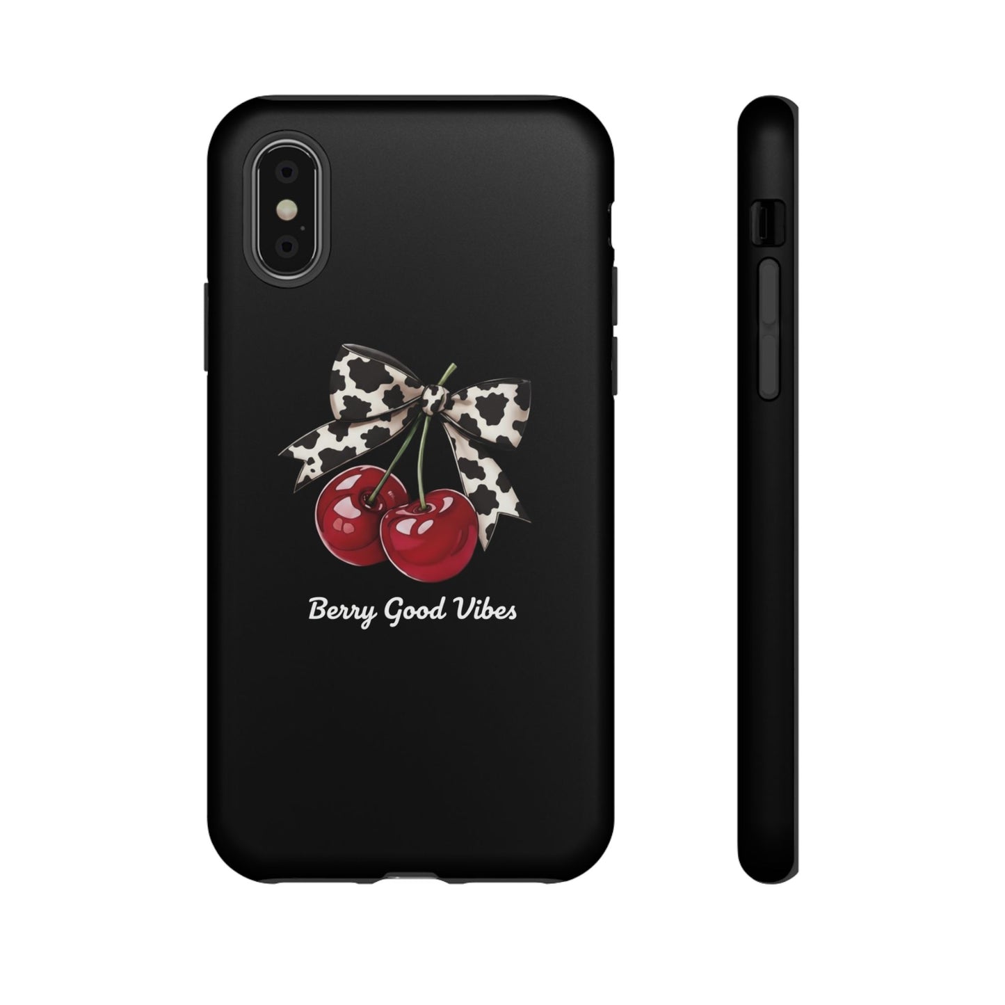 Cherry Cow Print Phone Case | Coquette Bow Aesthetic | Tough Protective Case