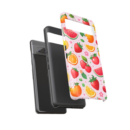Fruit Phone Case – Tough Shockproof, Strawberry Cherry Citrus Summer Design for Iphone, Samsung Galaxy and Pixel