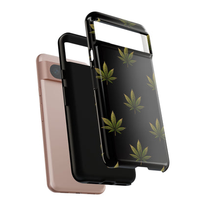 Cannabis Leaf Phone Case Green Weed Leaf Pattern Tough Protective Cover