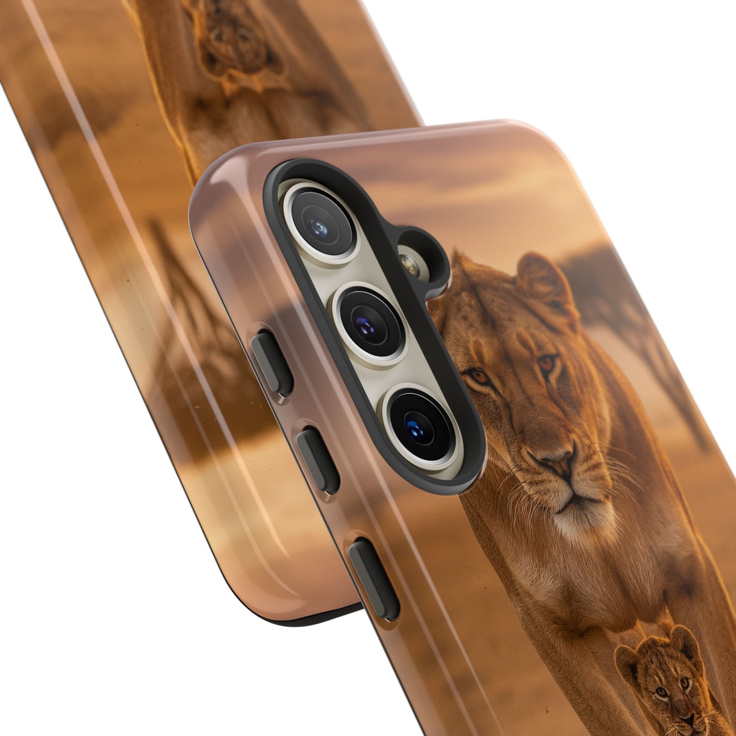 Lioness & Cub Phone Case | Safari Wildlife Tough Case for iPhone & Samsung
