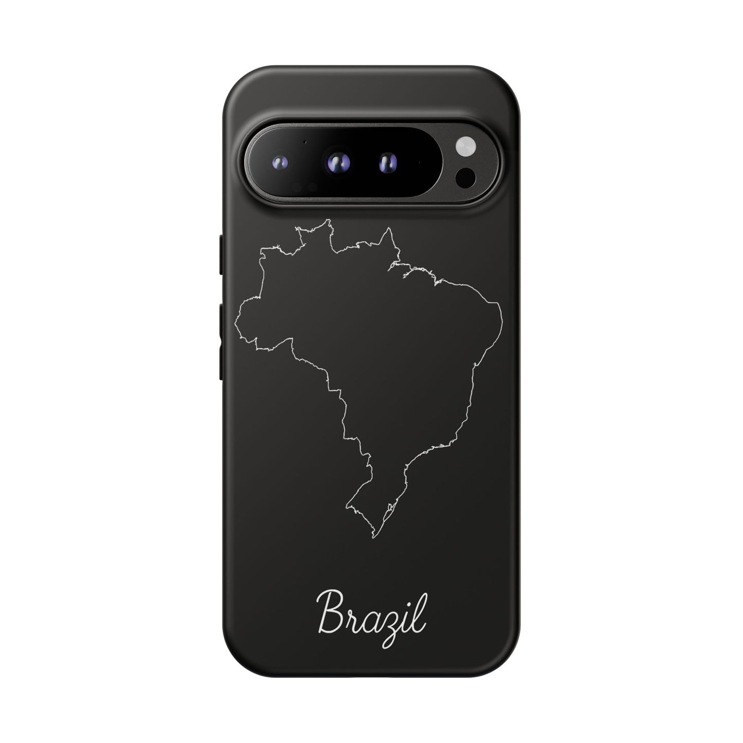 Brazil Outline Phone Case – Minimal Country Map Tough Case (iPhone, Samsung, Pixel)