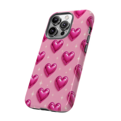 Pink Heart Pattern Phone Case | Tough Protective Case for Iphone, Samsung Galaxy and Pixel