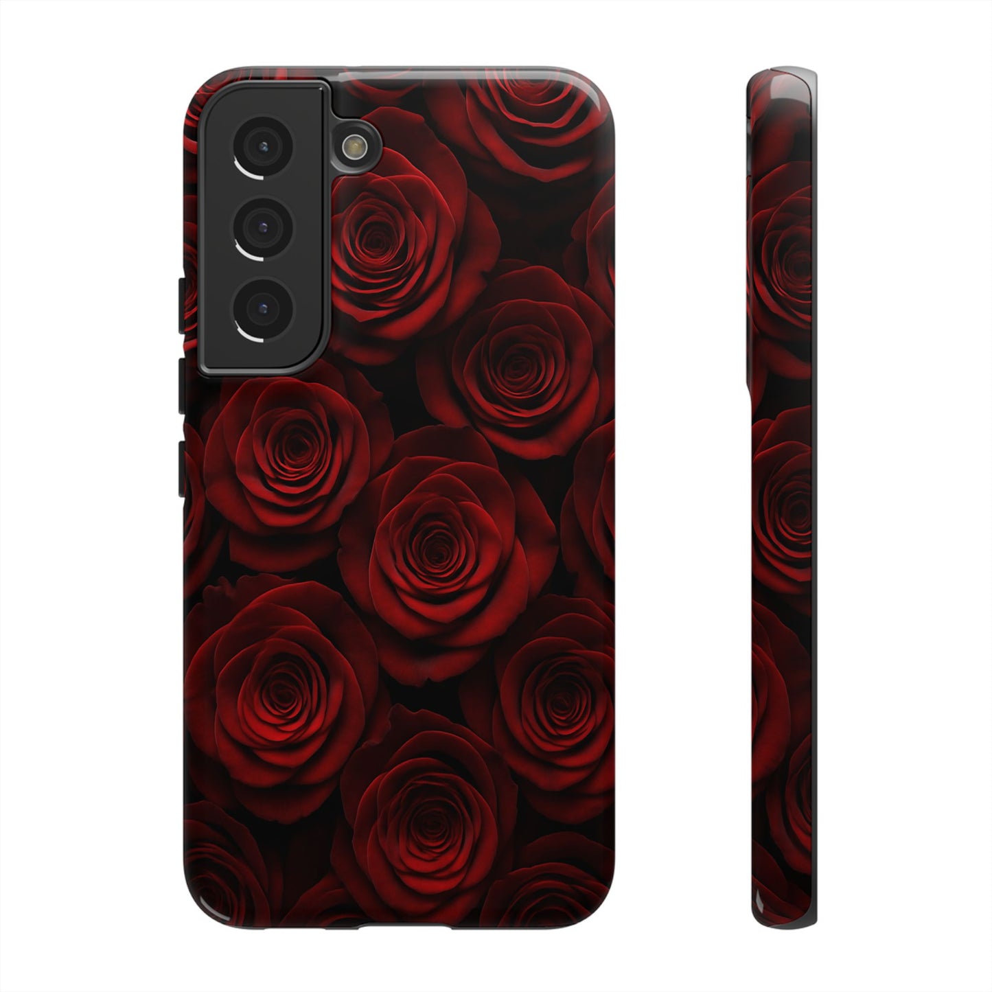 Dark Red Rose Phone Case – Gothic Floral Tough Case (iPhone, Samsung, Pixel)