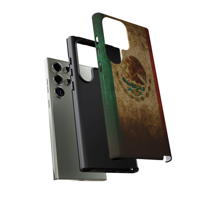 Vintage Mexico Flag Phone Case – Mexican Pride Grunge Flag Aesthetic Tough Case