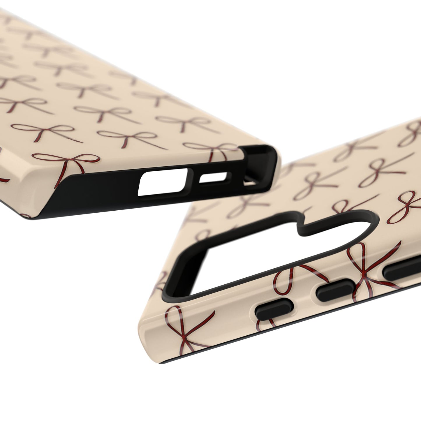 Coquette Bow Phone Case | Neutral Beige Aesthetic iPhone & Samsung Tough Case