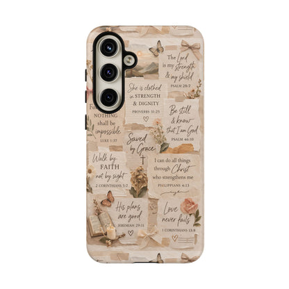 Christian Bible Verse Phone Case | Faith Scripture Aesthetic Floral Christian Case