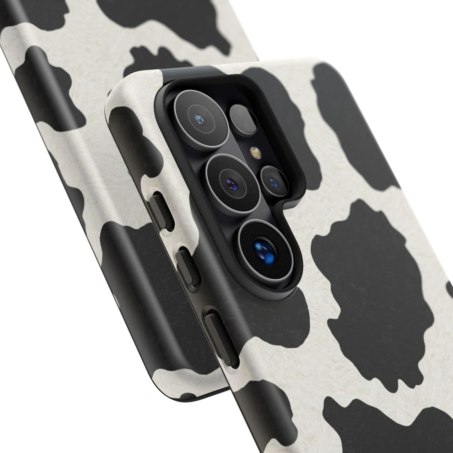 Black & White Cow Print Phone Case | Western Aesthetic iPhone & Samsung Tough Case
