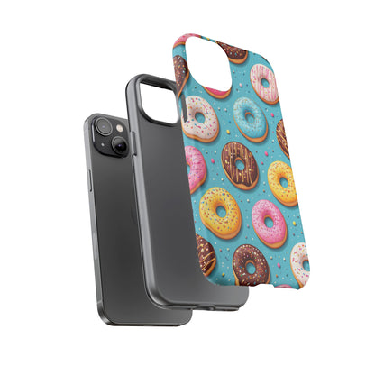Cute Donut Pattern Phone Case – Colorful Sprinkles Dessert Design for Iphone, Samsung Galaxy and Pixel