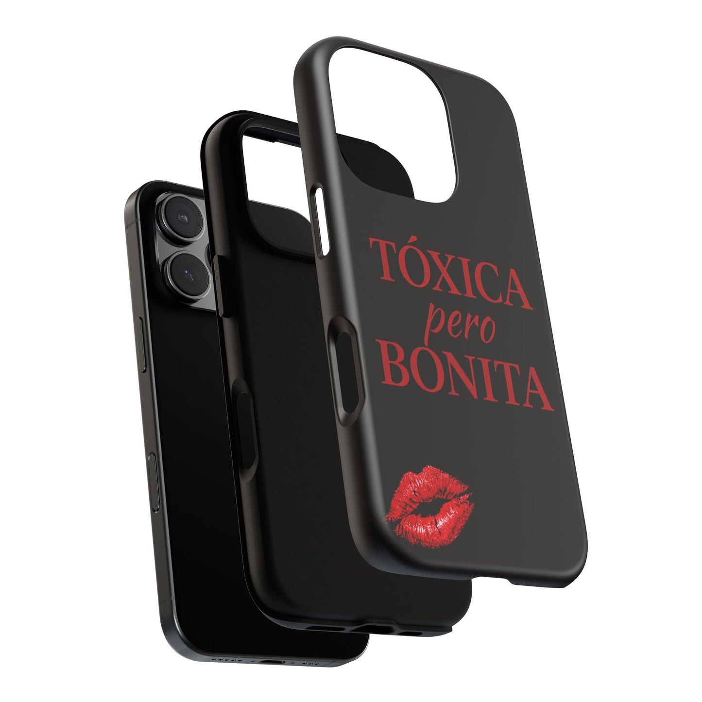 Toxica Pero Bonita Phone Case, Latina Quote Case, Red Lips Aesthetic, Spanish Saying Case, Trendy Tough Cover