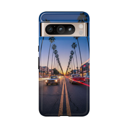 LA Sunset Boulevard Phone Case | Palm Tree Sunset Aesthetic | City Night Tough Case