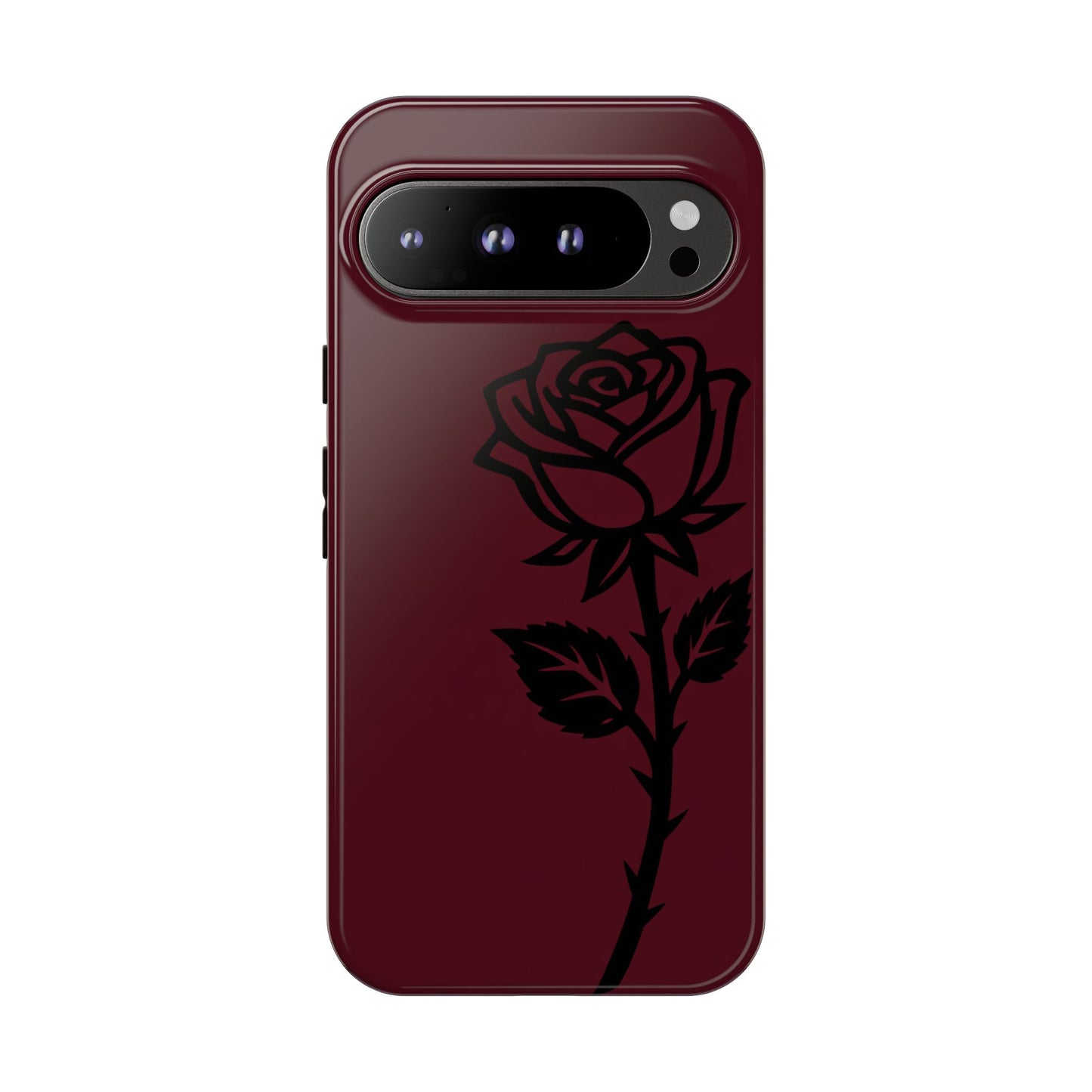 Black Rose Burgundy iPhone Case | Dark Aesthetic Shockproof Protective Cover
