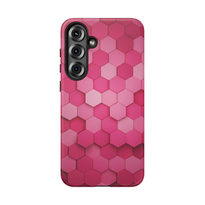 Hot Pink Hexagon Phone Case | Honeycomb Geometric Aesthetic | Cute Pink iPhone & Samsung Tough Protective Case