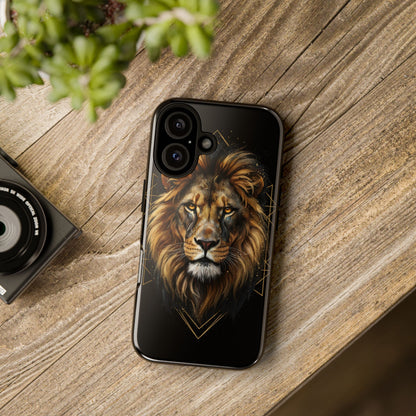 Majestic Lion Phone Case – Black Gold Luxury Lion Art Tough Protective Case