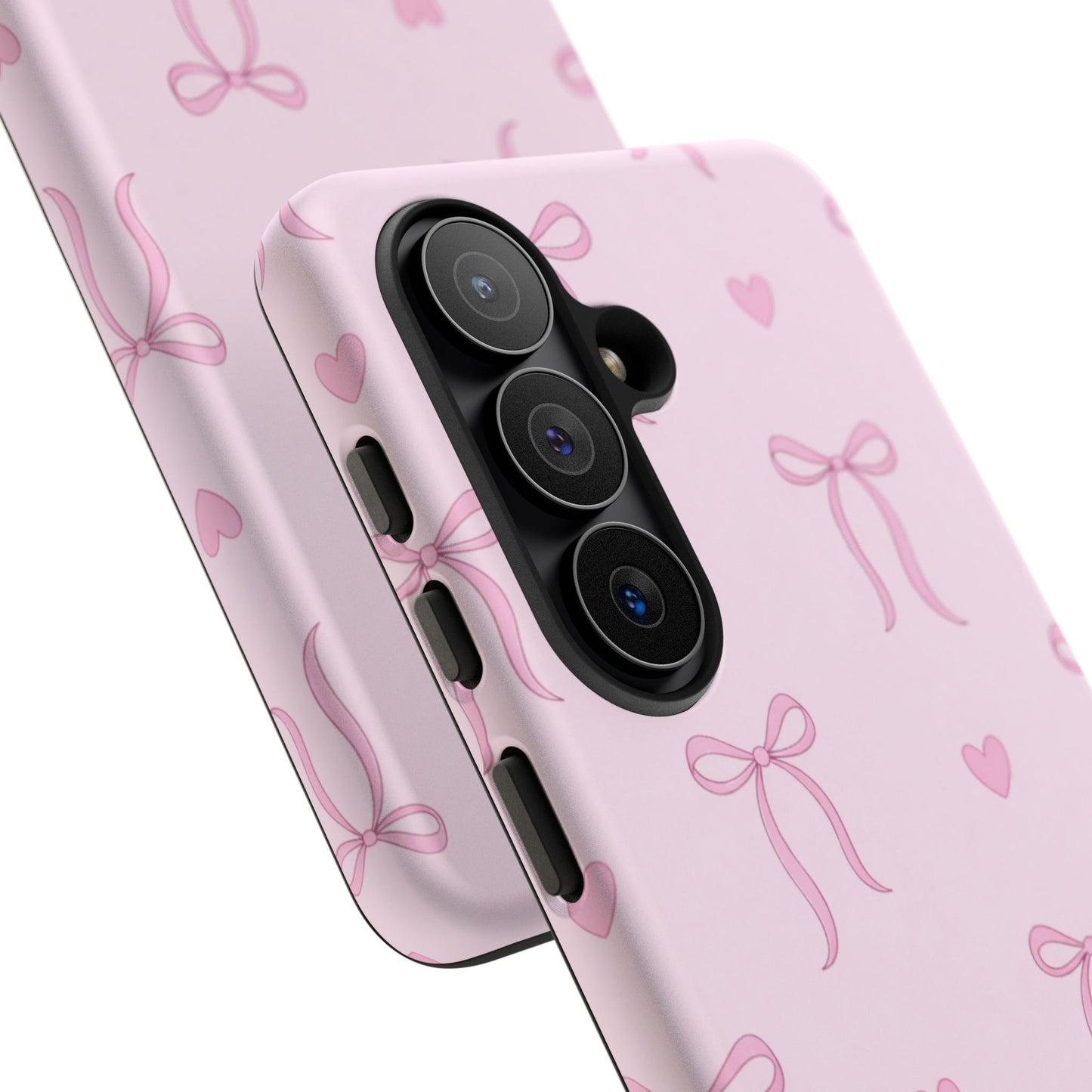 Pink Bow Heart Aesthetic Phone Case – Coquette Cute Tough Cover