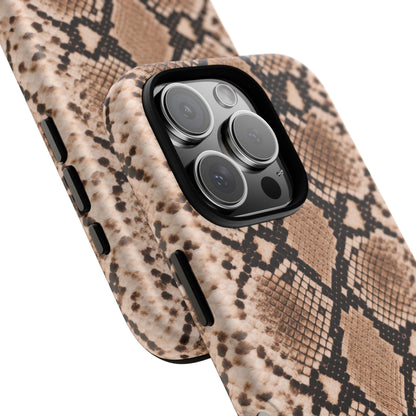 Snake Print Phone Case – Brown Python Pattern Slim Protective Cover for Iphone, Samsung Galaxy and Pixel