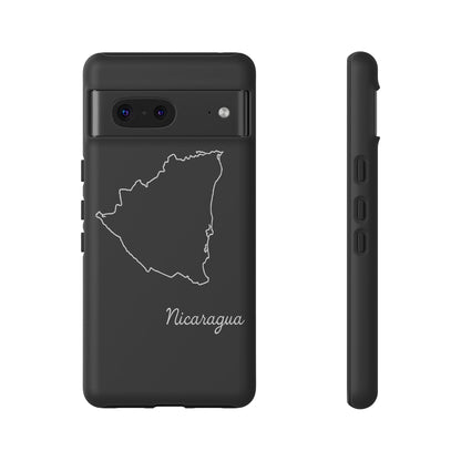 Nicaragua Outline Phone Case – Minimal Country Map Tough Case (iPhone, Samsung, Pixel)