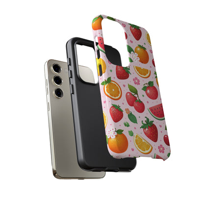 Fruit Phone Case – Tough Shockproof, Strawberry Cherry Citrus Summer Design for Iphone, Samsung Galaxy and Pixel