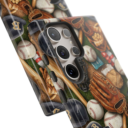 Baseball Gear Collage Phone Case – Vintage Baseball Equipment Sports Tough Case