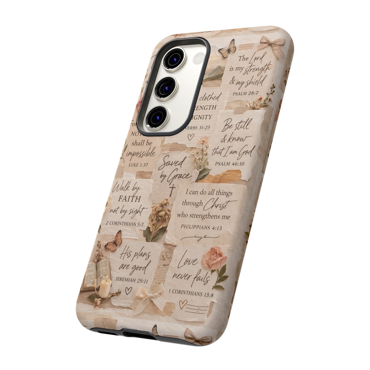 Christian Bible Verse Phone Case | Faith Scripture Aesthetic Floral Christian Case