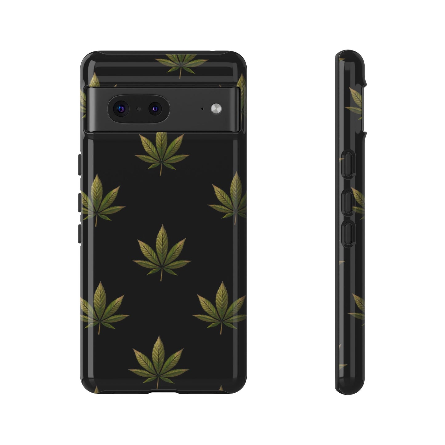 Cannabis Leaf Phone Case Green Weed Leaf Pattern Tough Protective Cover