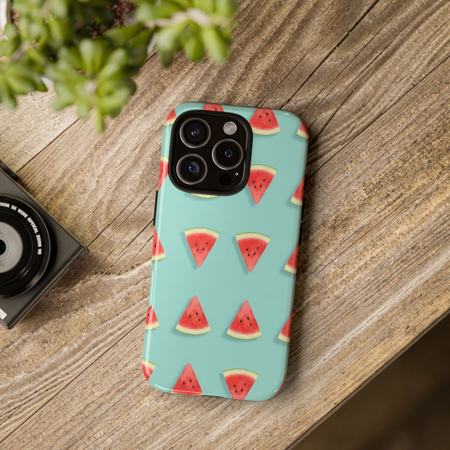 Watermelon Phone Case – Pastel Blue Summer Fruit Tough Case (iPhone, Samsung, Pixel)