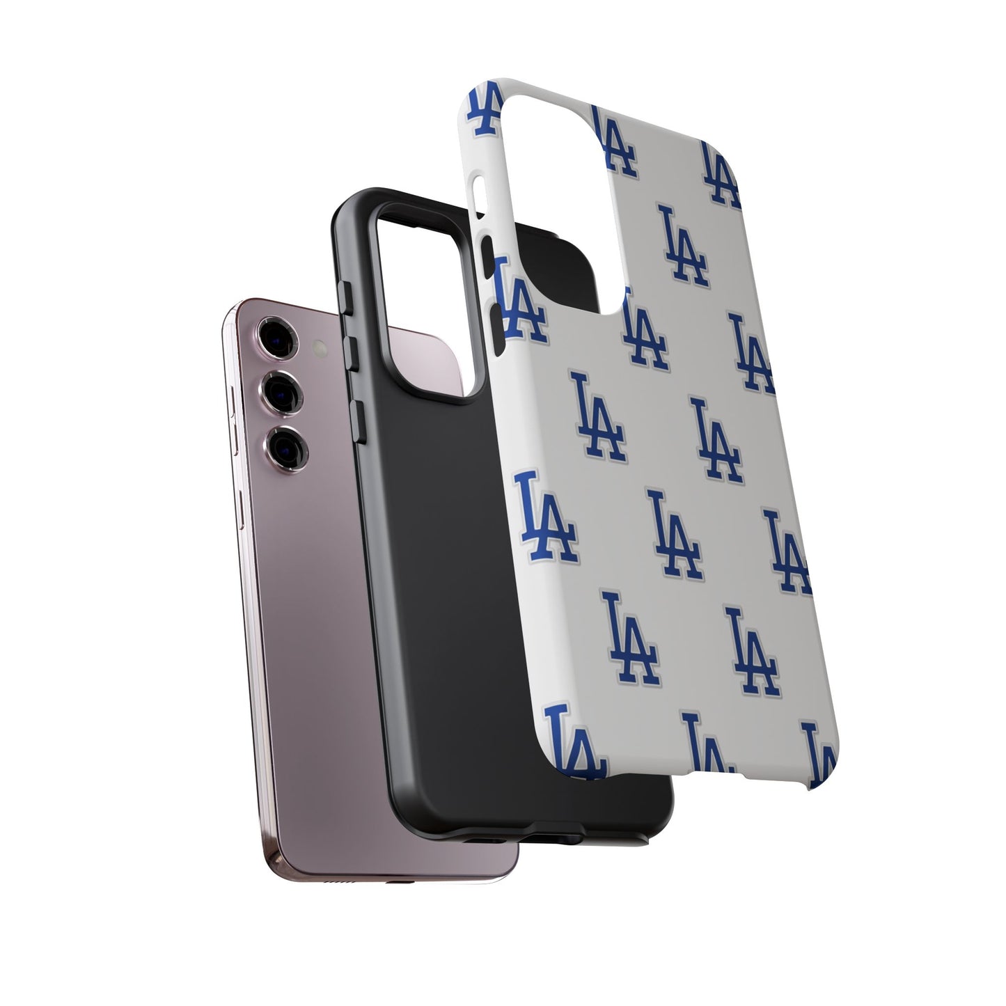 Blue LA Monogram Pattern Phone Case | Minimal Baseball Inspired Tough Cover