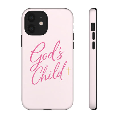 Gods Child Phone Case Christian Pink Aesthetic Tough iPhone Case