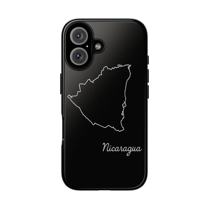 Nicaragua Outline Phone Case – Minimal Country Map Tough Case (iPhone, Samsung, Pixel)