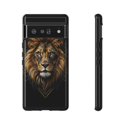Majestic Lion Phone Case – Black Gold Luxury Lion Art Tough Protective Case