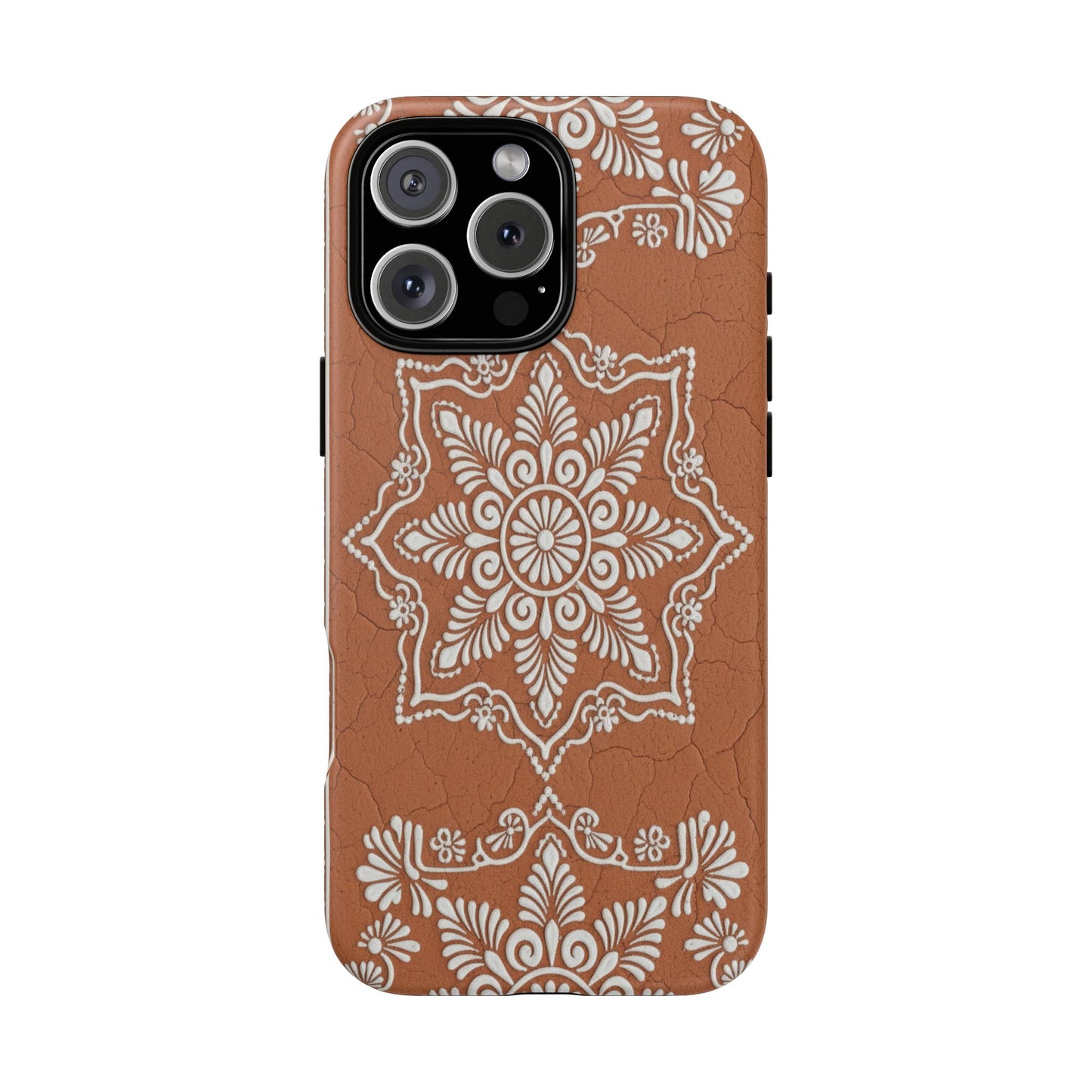 Talavera Terracotta Phone Case | Mexican Floral Pattern iPhone & Samsung Tough Case | Boho Clay Aesthetic Cover