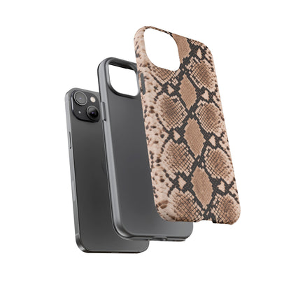 Snake Print Phone Case – Brown Python Pattern Slim Protective Cover for Iphone, Samsung Galaxy and Pixel