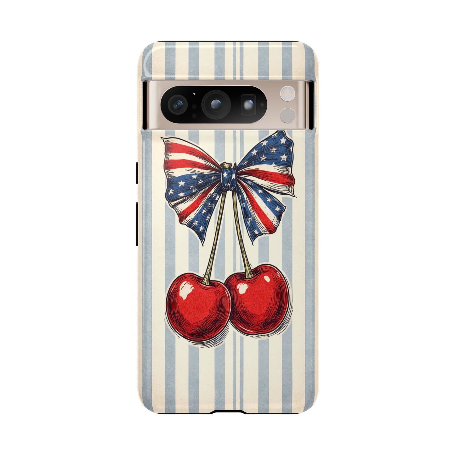 Patriotic Cherry Phone Case Americana Coquette Aesthetic iPhone Samsung