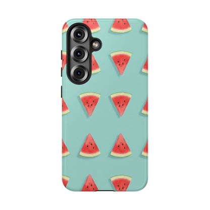 Watermelon Phone Case – Pastel Blue Summer Fruit Tough Case (iPhone, Samsung, Pixel)