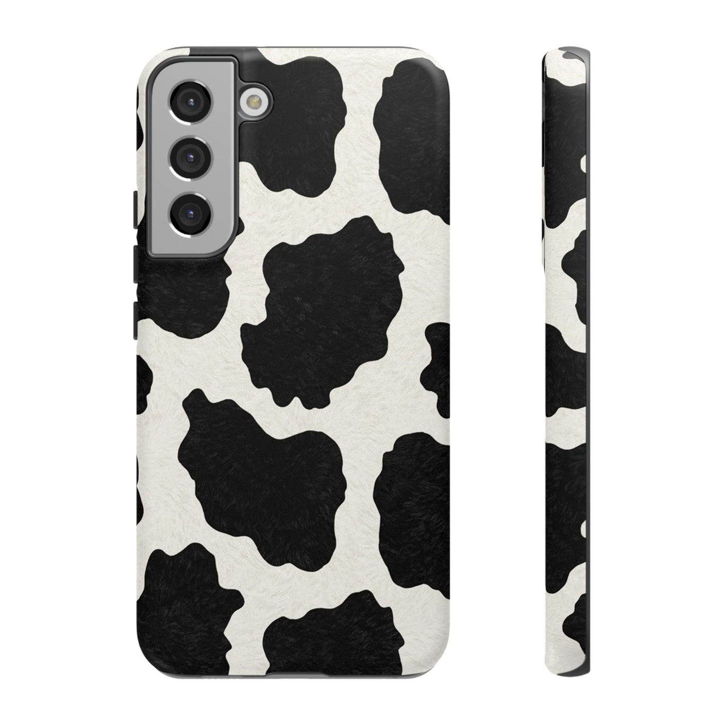 Black & White Cow Print Phone Case | Western Aesthetic iPhone & Samsung Tough Case