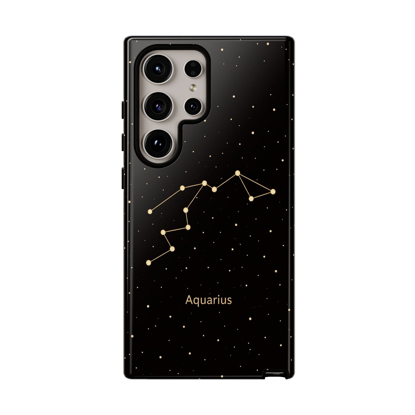 Aquarius Zodiac Constellation Phone Case – Luxe Gold Celestial Cover