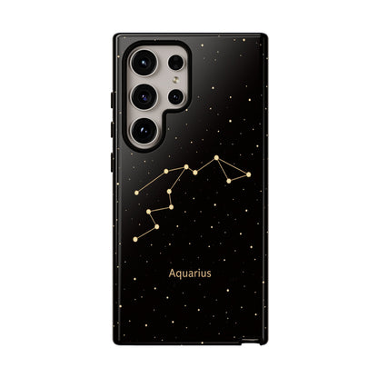 Aquarius Zodiac Constellation Phone Case – Luxe Gold Celestial Cover