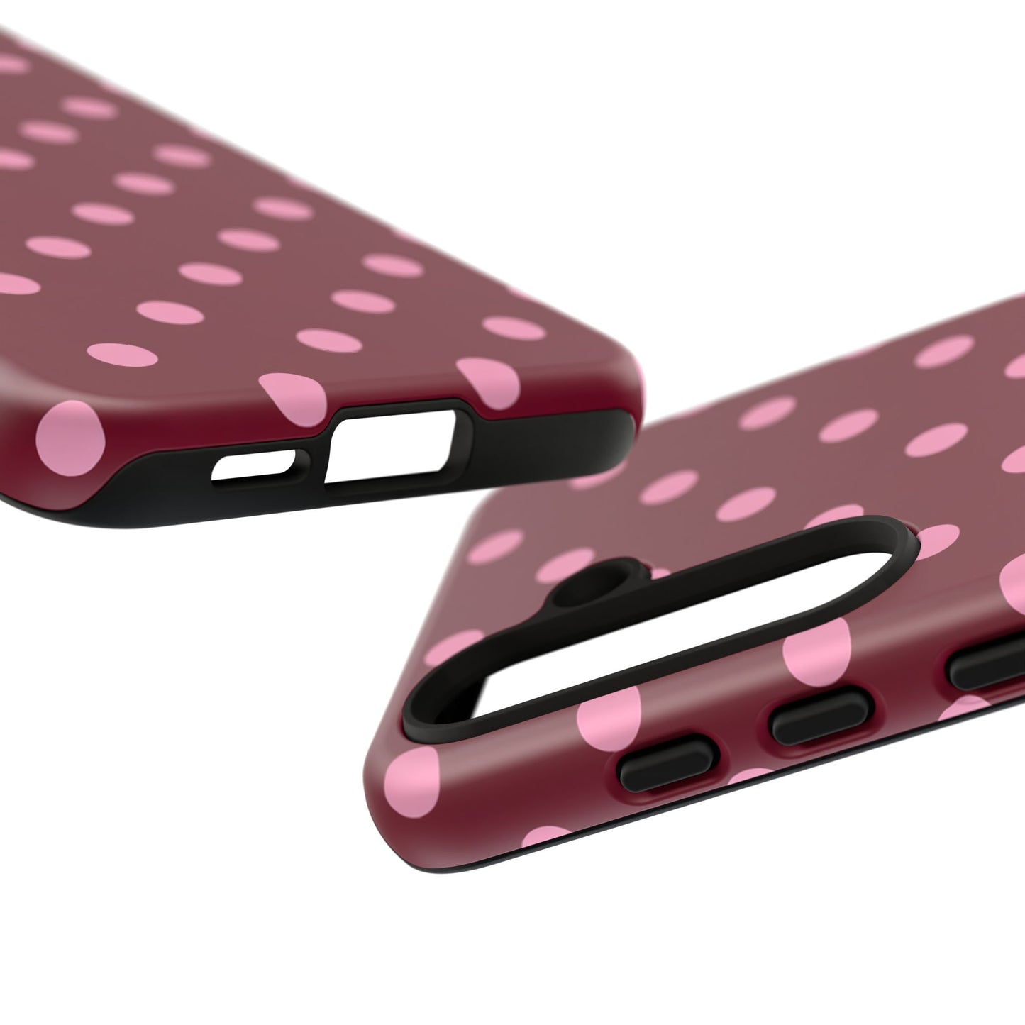 Pink Polka Dot Phone Case – Cute Aesthetic Tough Protective Phone Cover for Iphone, Samsung Galaxy and Pixel