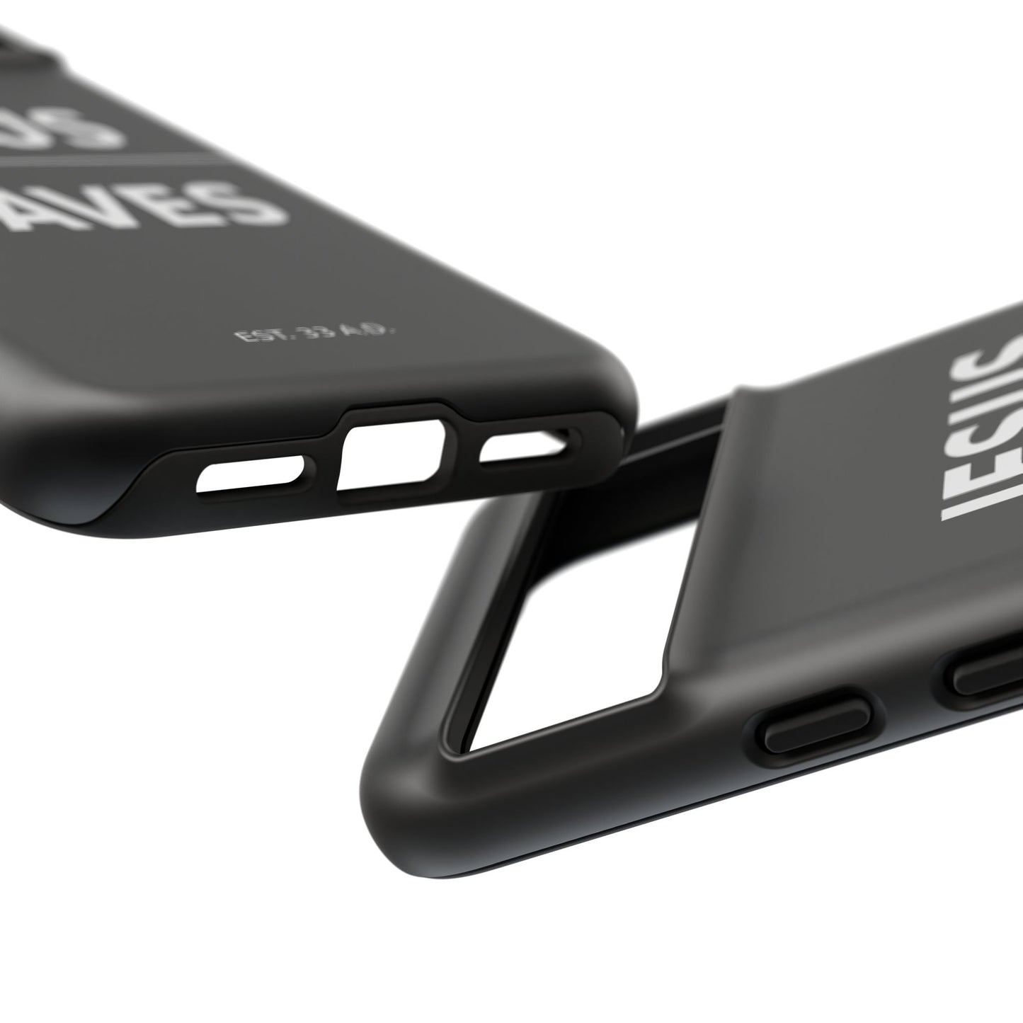 Jesus Saves Phone Case Christian Religious Minimalist Black Tough Cover