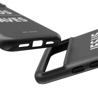 Jesus Saves Phone Case Christian Religious Minimalist Black Tough Cover