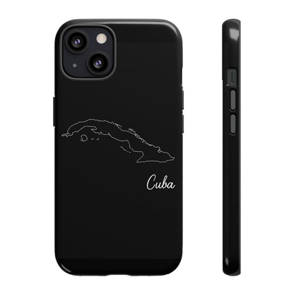 Cuba Outline Phone Case – Minimal Country Map Tough Case (iPhone, Samsung, Pixel)