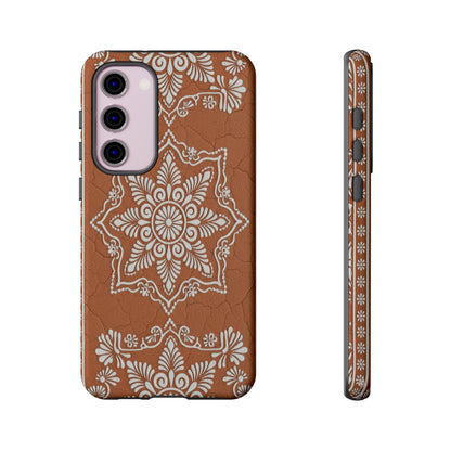 Talavera Terracotta Phone Case | Mexican Floral Pattern iPhone & Samsung Tough Case | Boho Clay Aesthetic Cover